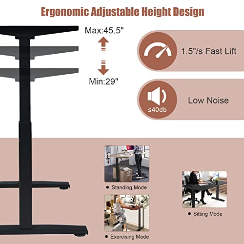 Black Electric Stand Up Desk Frame with Adjustable Height P875089