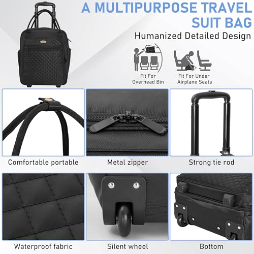 Black 16.5inch Lightweight Carry-On Suitcase I2995