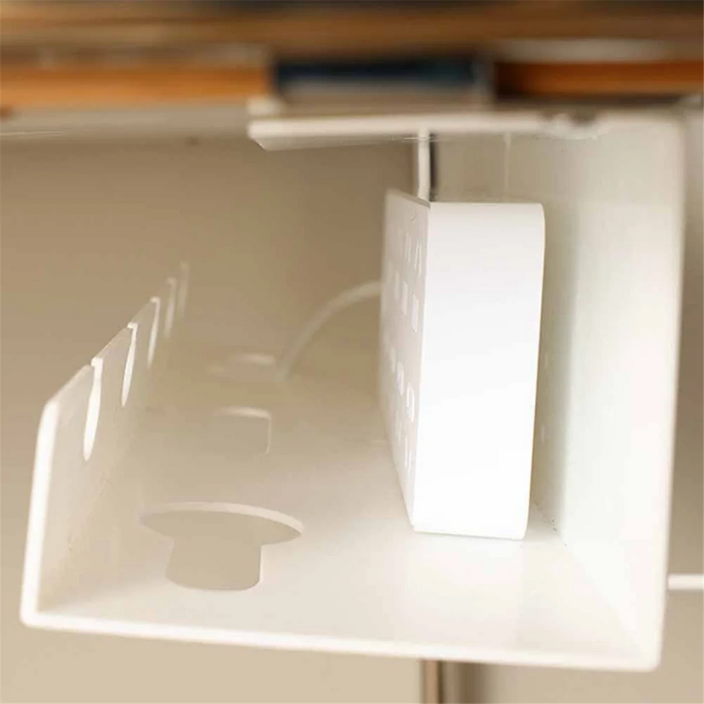 White Under Desk Cable Management Cable Tray with Clamp X65335