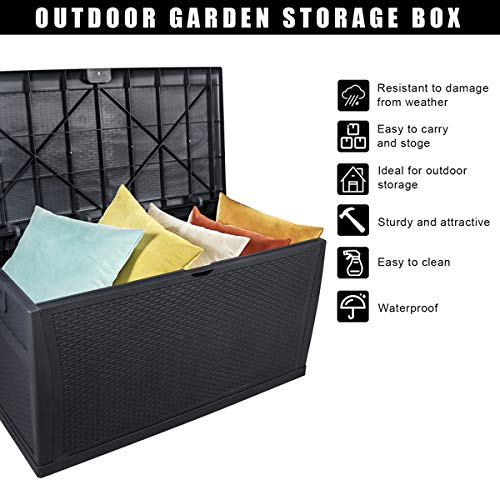Brown 51 Gallon Waterproof Deck Storage Box O813