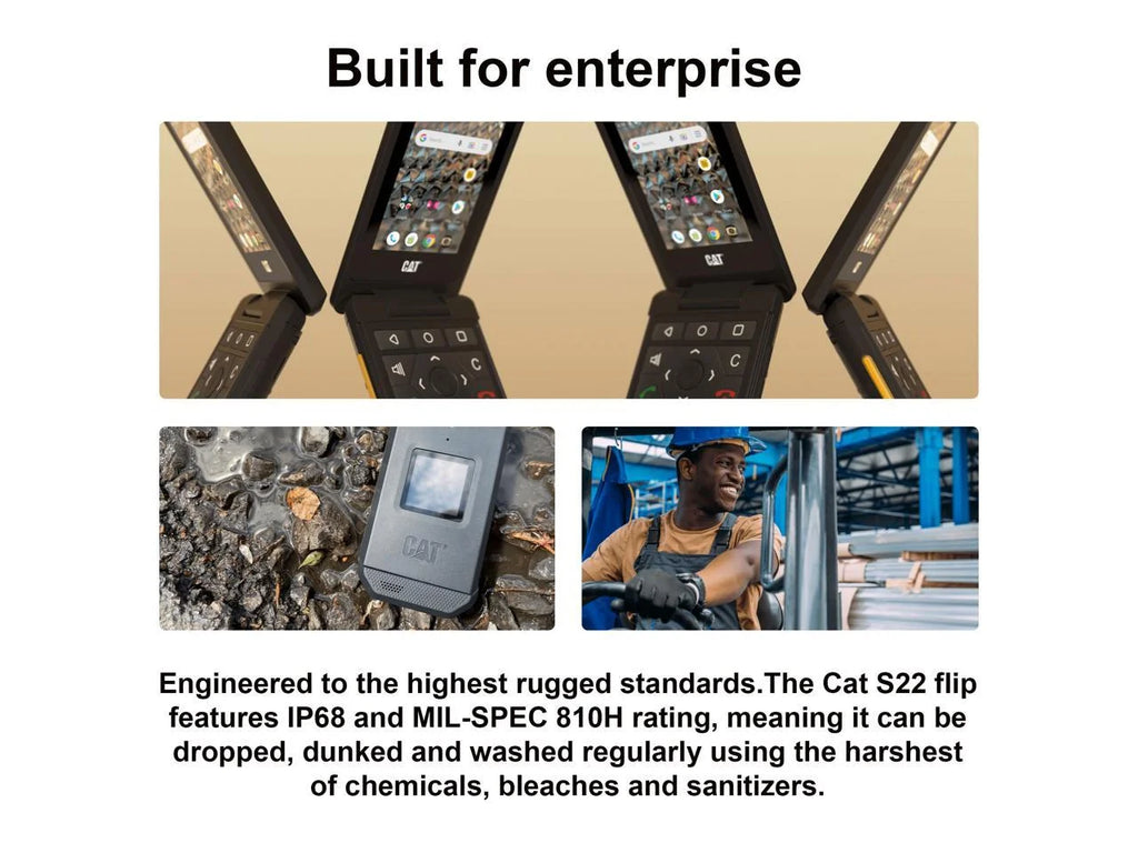 IP68 Rugged Flip Phone Black 16GB 4G LTE GSM Unlocked 2GB RAM L921182