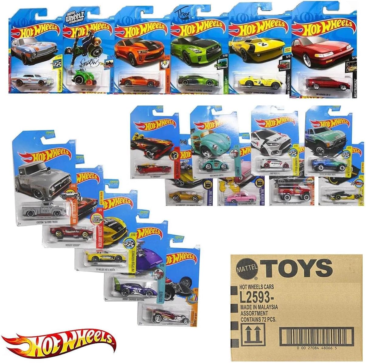 72 Count Die-Cast Toy Cars F411