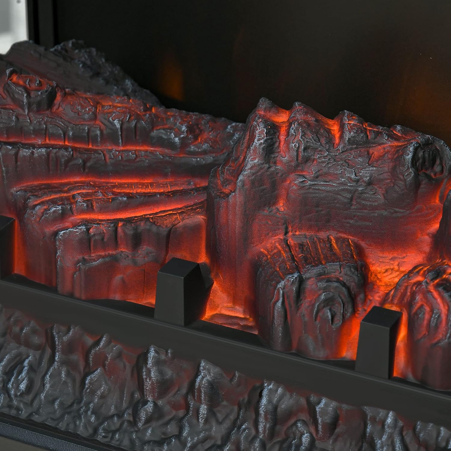Black Freestanding Electric Fireplace Heater, 1400W B643