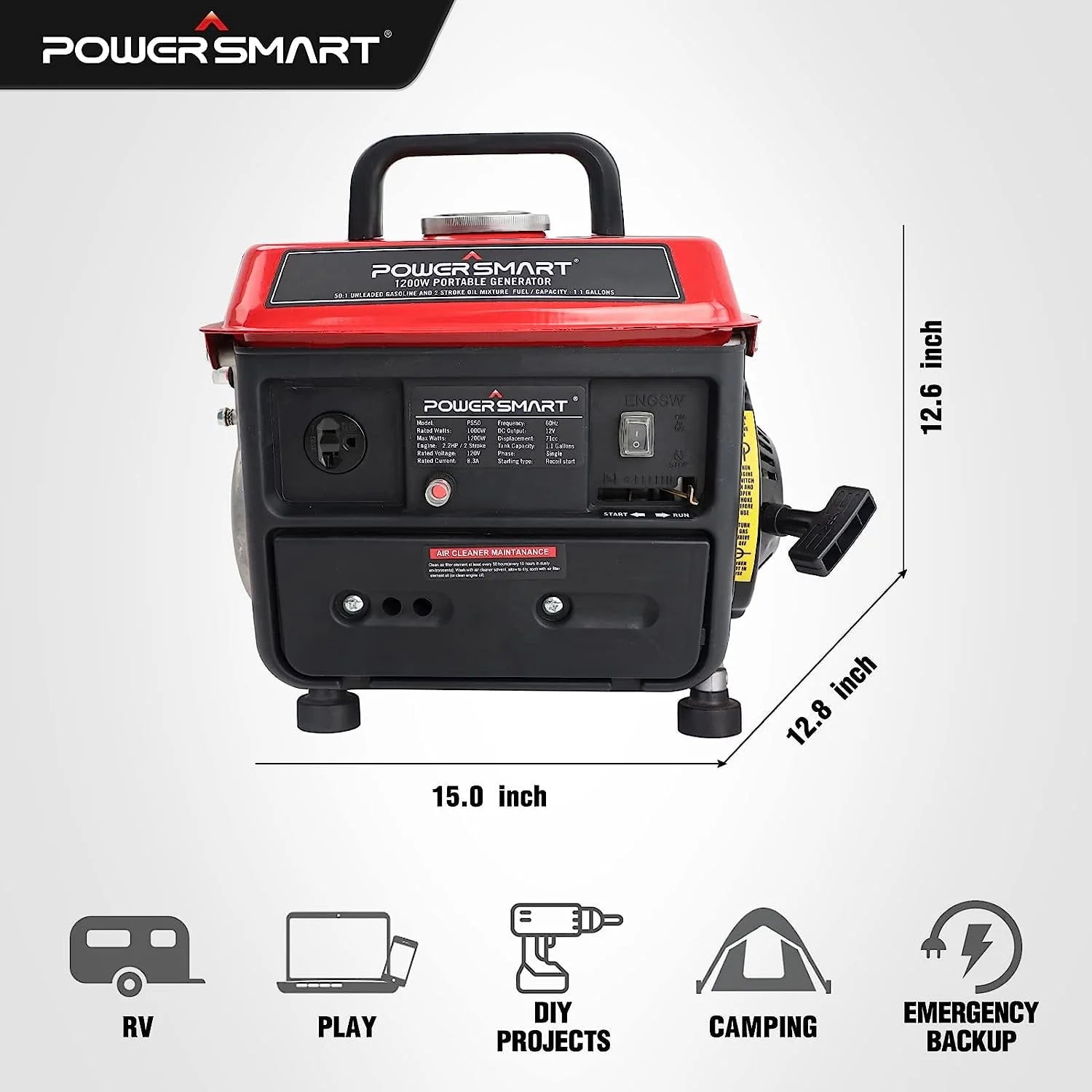 1200W Portable Inverter Gasoline Generator U557