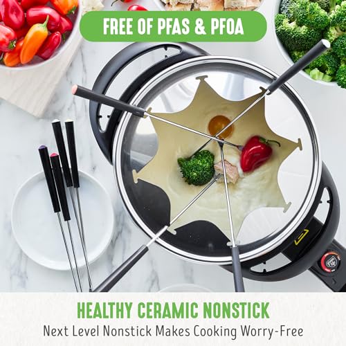 Red 14 Cup Electric Fondue Maker Set with 8 Forks C802250