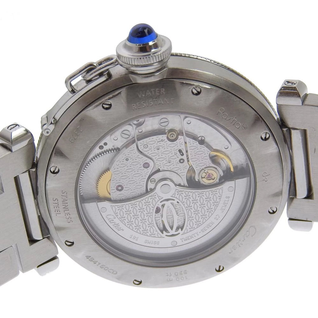 Pre-Owned stainless steel automatic winding white dial men's watch V7613