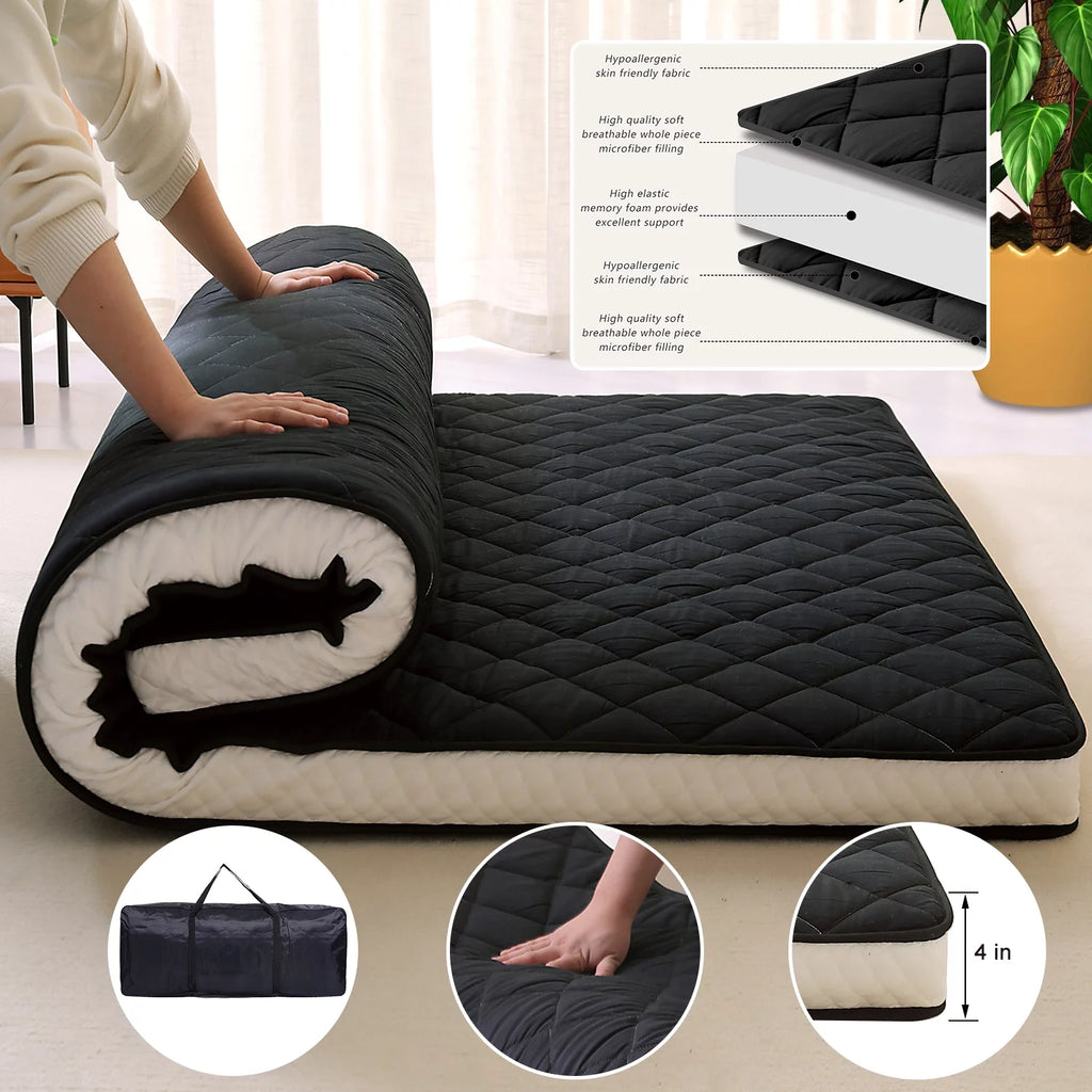 Gray Queen Folding Futon Mattress B49485