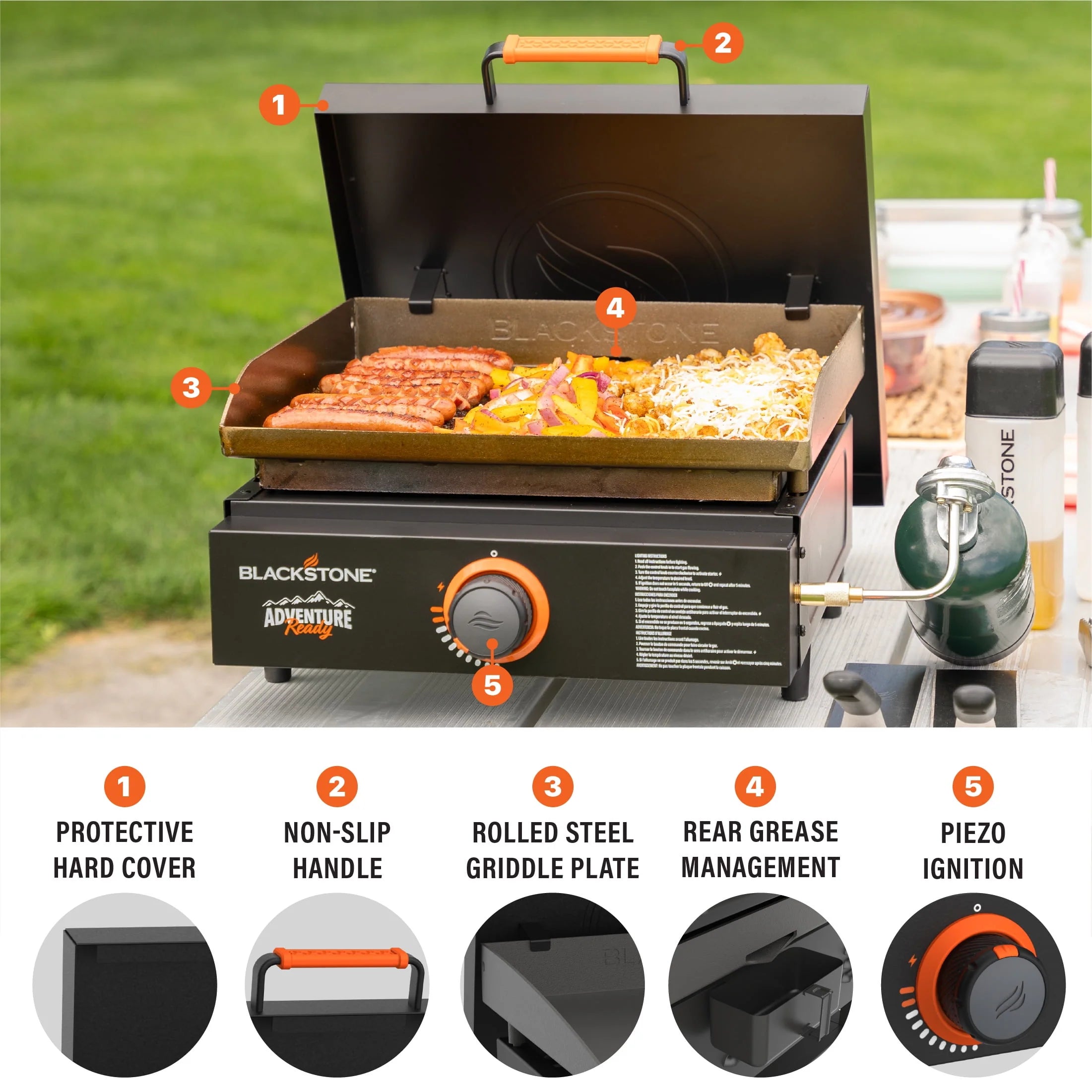 17" Propane Griddle with Hard Cover G364