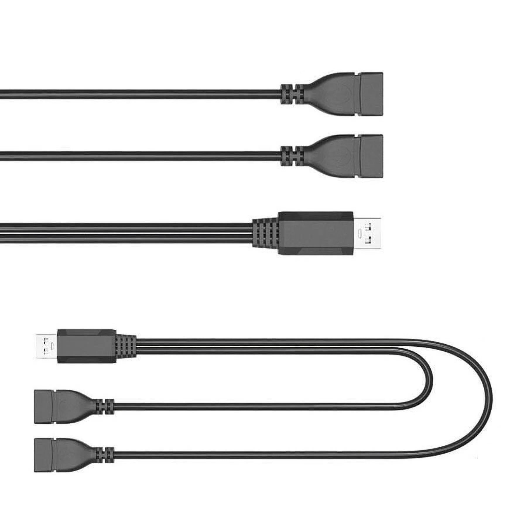 2.0 USB One Female Two Male Data Charging Cable 30cm S224310