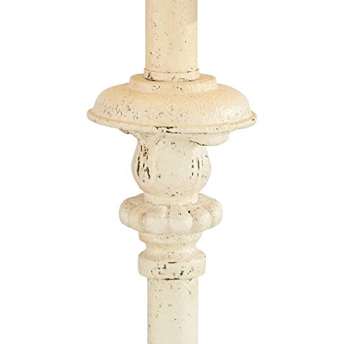 Ivory Off White Metal Candlestick Buffet Table Lamp 34" Tall K980922