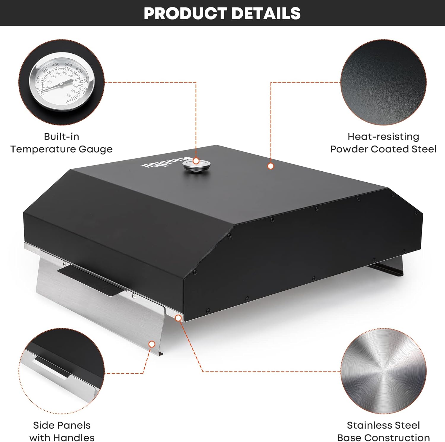 Pizza Oven with Temperature Gauge and Pizza Stone J466