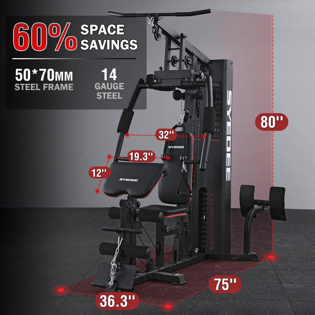 Multifunctional Home Gym Equipment with 150LBS Weight Stack F76327