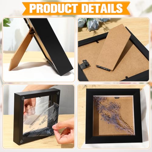 Black 5x5 Inch 5x7 Inch Wood Shadow Box Display Case W839