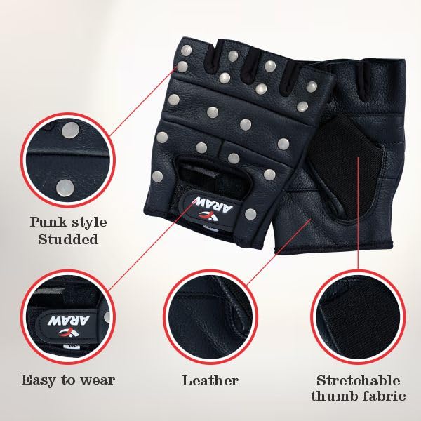 Fingerless Leather Gloves T388