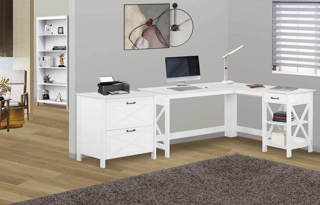 White 2-Drawer Wood File Cabinet L904