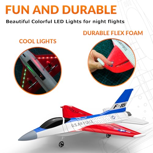 F16 Falcon Fighter Jet RC Plane with LED Lights, 2 Channel, 2 Batteries X3017