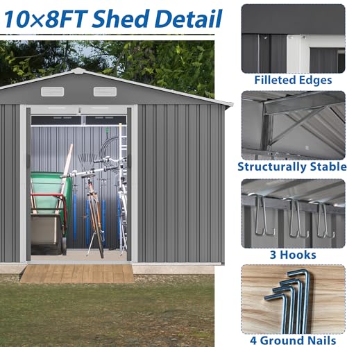 6x4 Ft Outdoor Storage Shed Black P69807