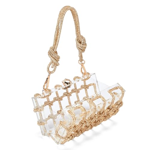 Clear Acrylic Rhinestone Clutch W701