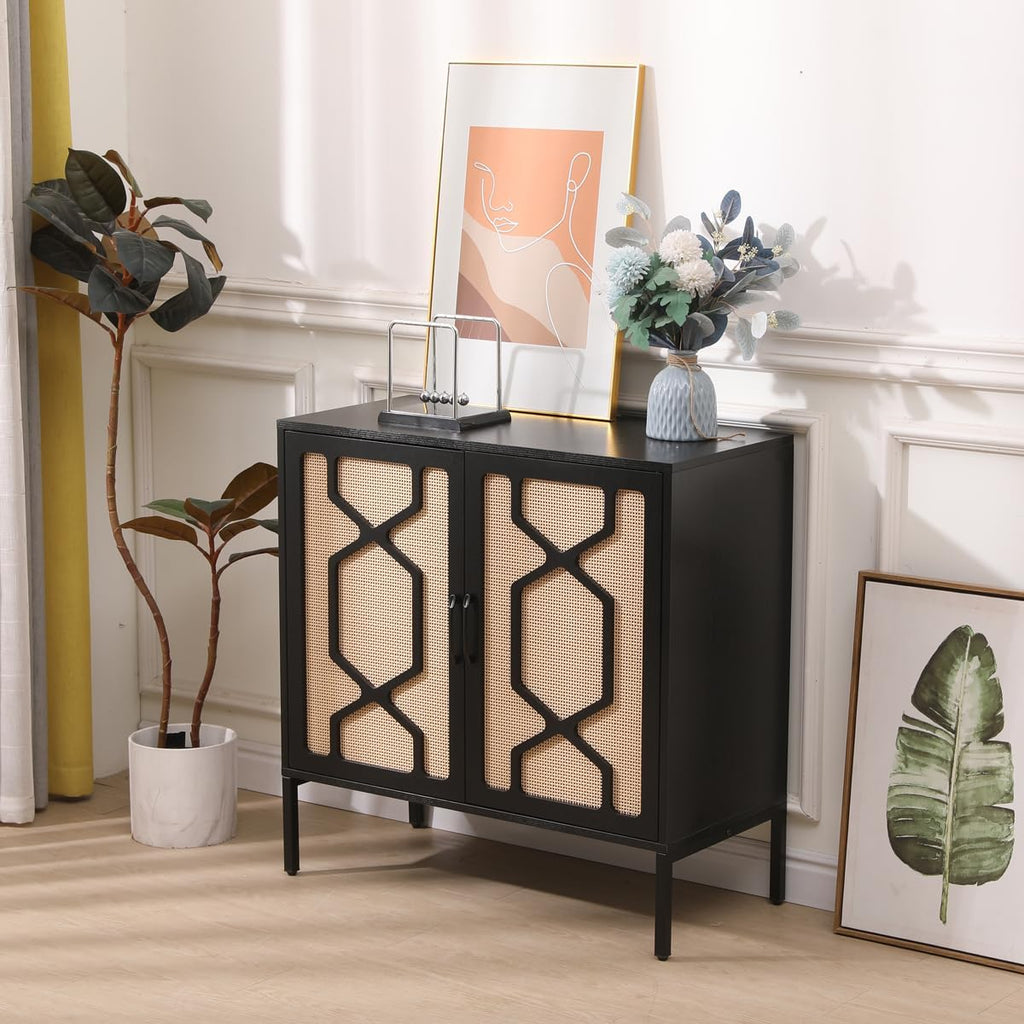 Rattan Sideboard Cabinet with Adjustable Shelf and 2 Doors M767970