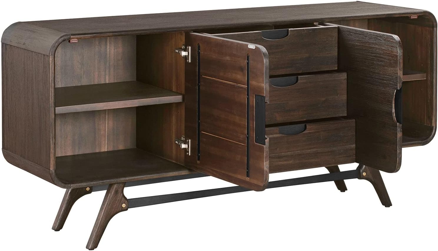 Brown 65 Inch Serving Cabinet with 3 Drawers X104008