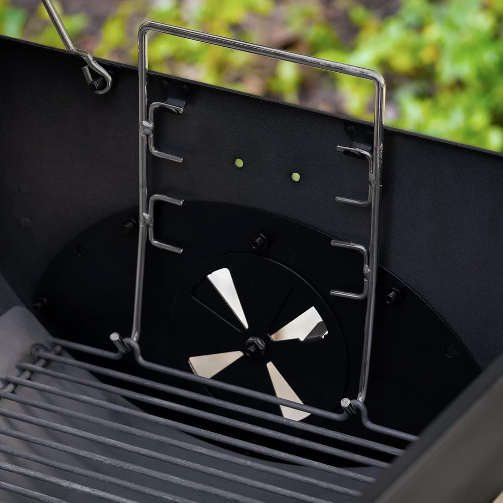 Charcoal Grill and Smoker with Cast Iron Grates and 950 Cooking Square Inches in Black X82262