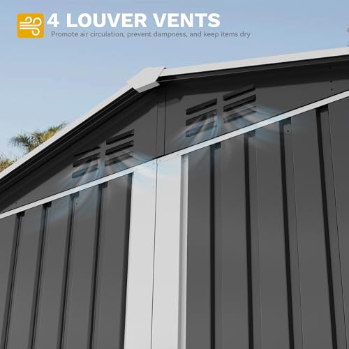 6x4ft Metal Outdoor Storage Shed with Window R6003