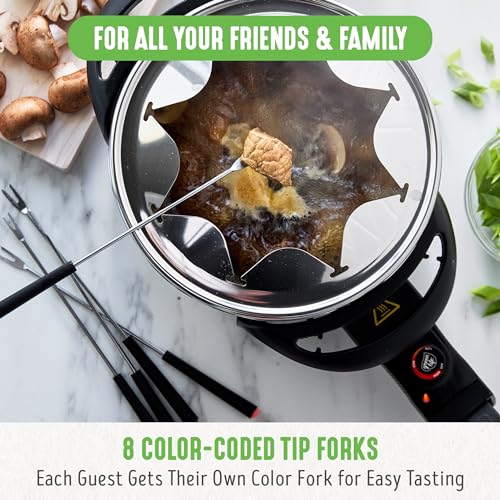Red 14 Cup Electric Fondue Maker Set with 8 Forks C802250