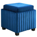 Beige Velvet Storage Ottoman Bench with Coffee Tray G262