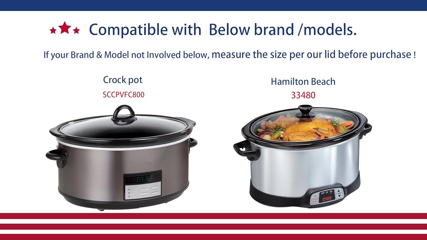 Oval glass lid for 8qt slow cooker I67972
