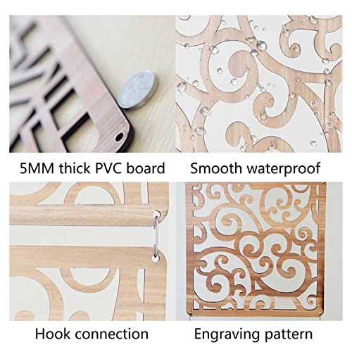 Wood color-29cm 2pcs Hanging Room Divider Screen T91064