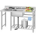 Freestanding Stainless-Steel Single Bowl Commercial Sink V397