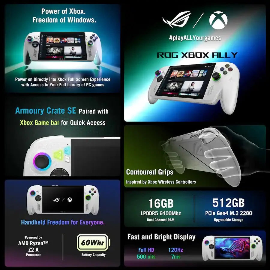 7" FHD 120Hz IPS LED Touch Screen Gaming Handheld Console with 512GB SSD V86710