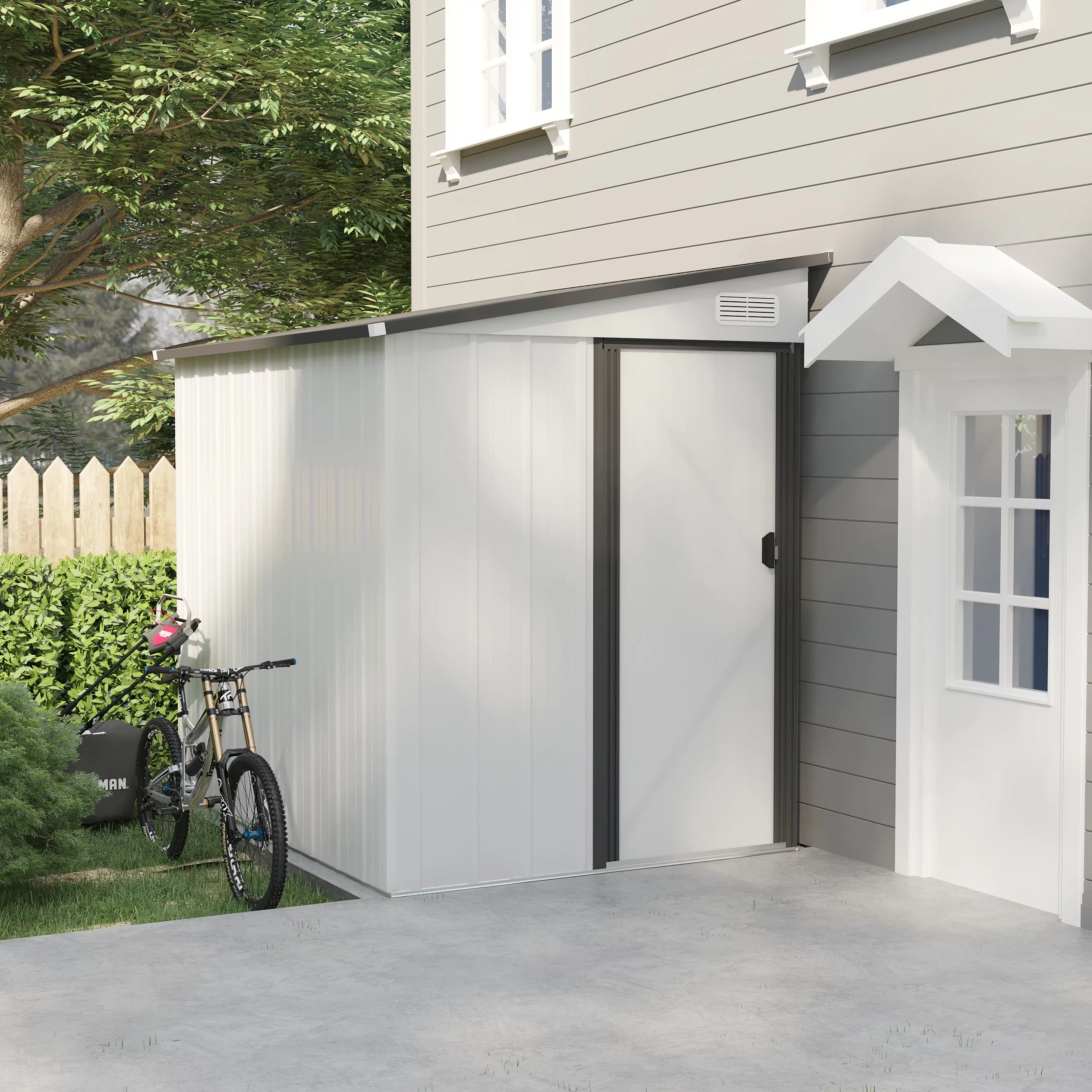 Outdoor Metal Storage Shed with Pent Roof I98455