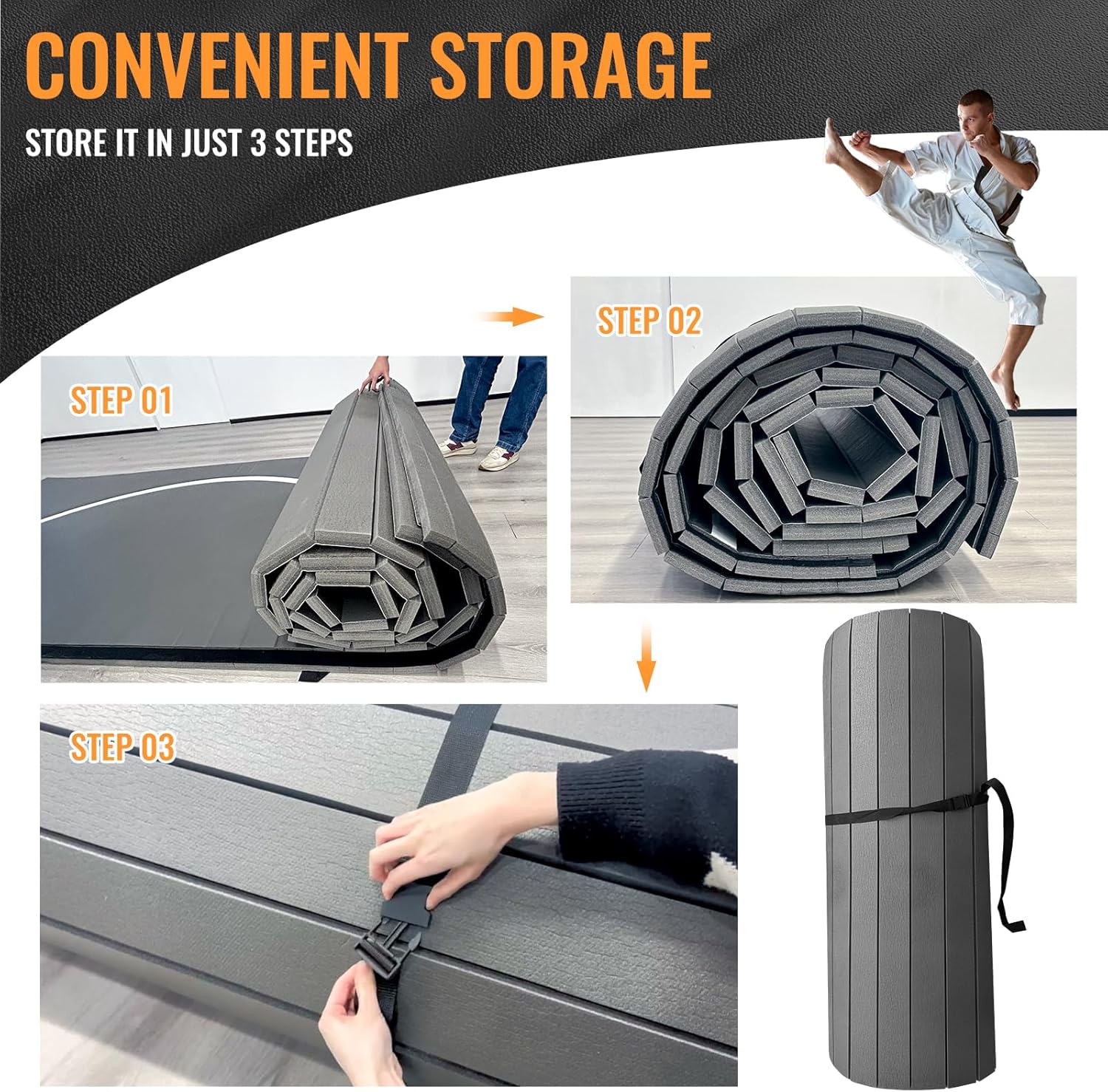 10' x 10' Flexi Roll Wrestling Mat J623