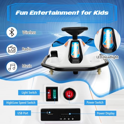 24V Electric Drift Car for Kids with 360° Spin P780