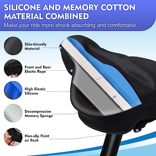Gel Memory Foam Bike Seat Cushion Cover H8960