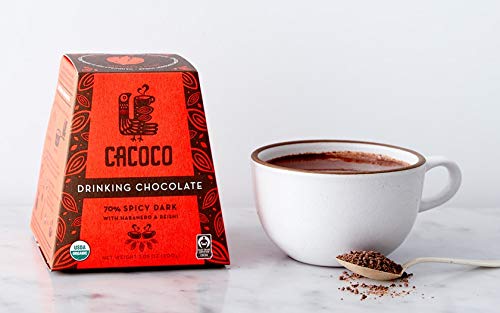 Organic Spicy Dark Drinking Chocolate Hot Cacao Cocoa (7.05 ounces) T32406