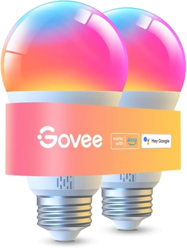 2 Pack Smart Light Bulbs, Dimmable RGBWW A19 T8862