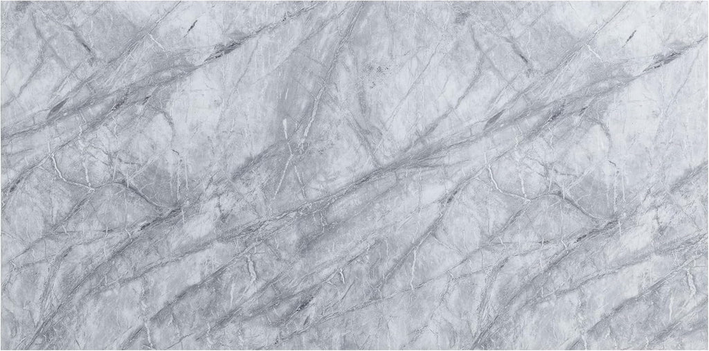 Faux Marble Top and Mirrored Silver Dining Table K6071