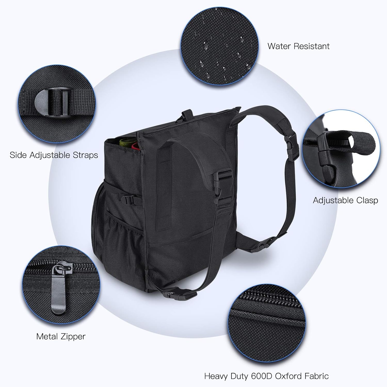 Black Car Front Seat Organizer Bag with 3 Adjustable Straps C27629