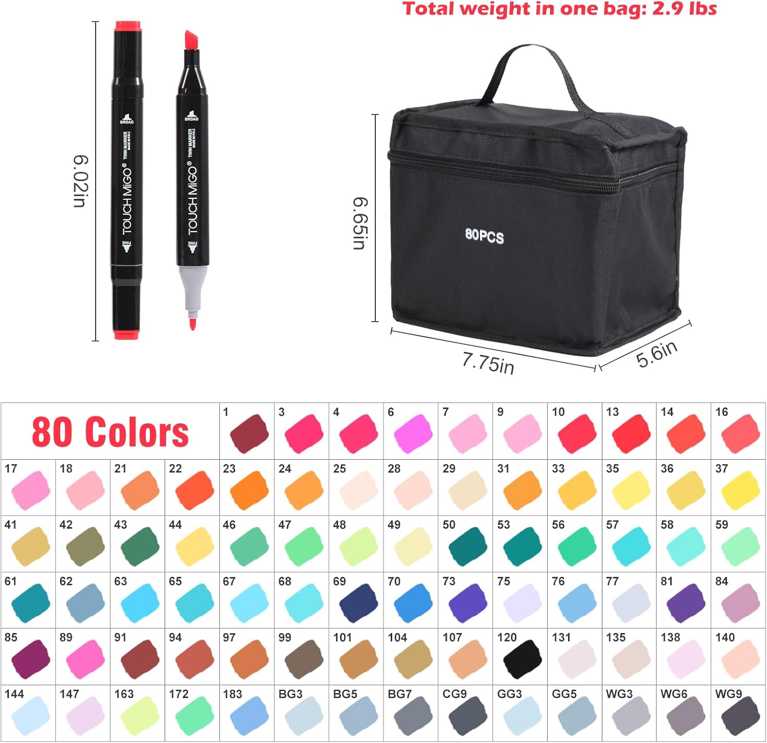 80 Colors Alcohol Based Art Markers Set I241