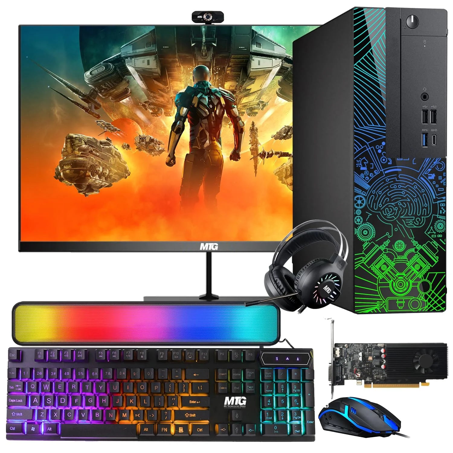 Restored Intel Core i5 8th Gen 16GB RAM 512GB SSD AMD RX 550 4GB Gaming Desktop PC N6384