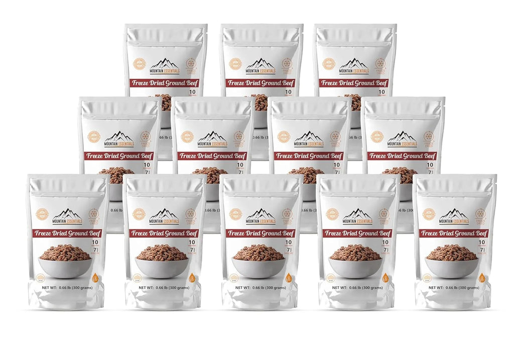 Freeze Dried Ground Beef Fully Cooked, Pack of 12, 10 serving O538718