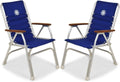 Blue High Back Folding Marine Boat Chairs Set of 2 P80554