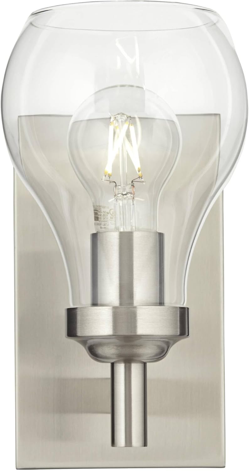 Set of 2 Brushed Nickel Wall Light Sconces B975049