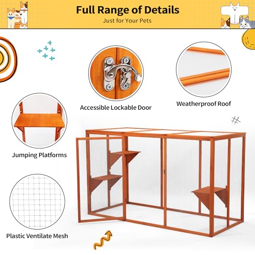 Grey Wooden Cat Enclosure J1507
