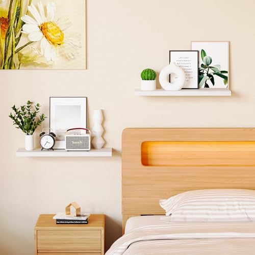 Nature Wood Wall Shelf Set of 3, 16" Wall Mounted Floating Shelf Q43697