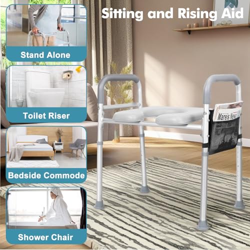 Adjustable Raised Toilet Seat with Handles Q178586