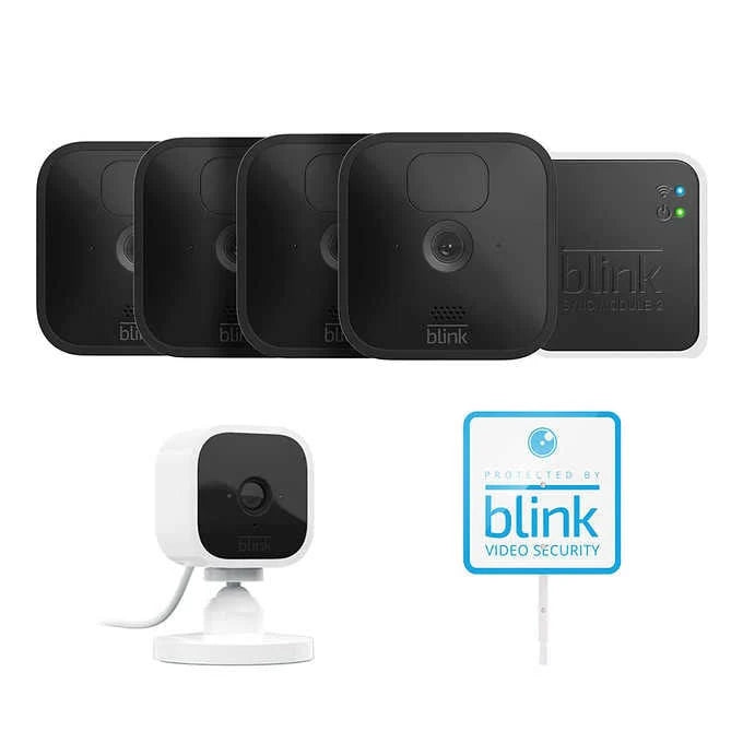 5 Camera Security System - 4 Outdoor Battery Powered Cameras E382147