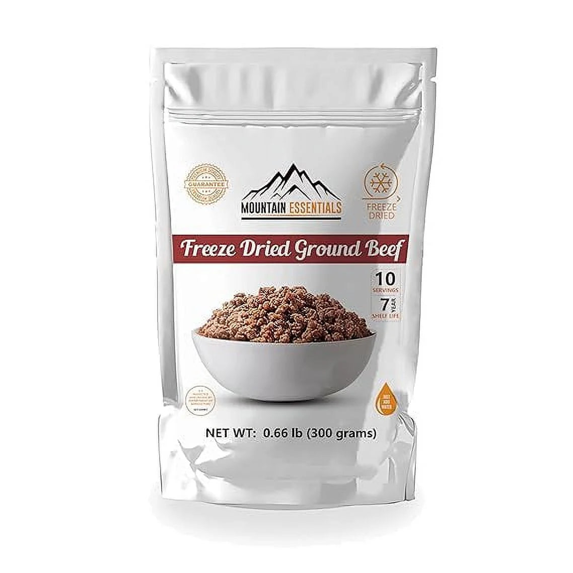 Freeze Dried Ground Beef Fully Cooked, Pack of 12, 10 serving O538718